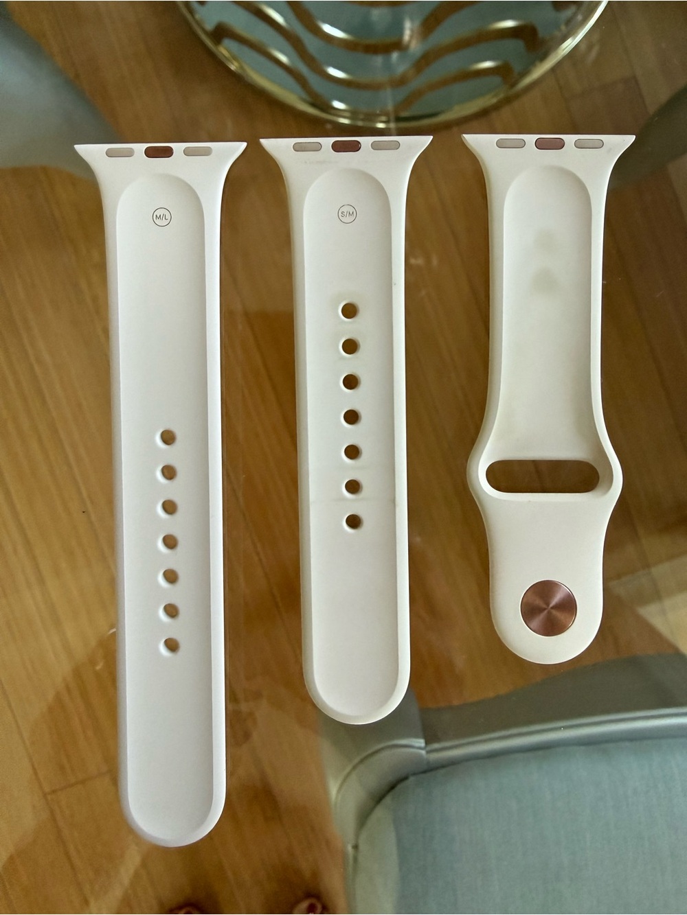 Apple Silicone Watch Bands in Navy, Coral, White, and Pink - Picture 3 of 5